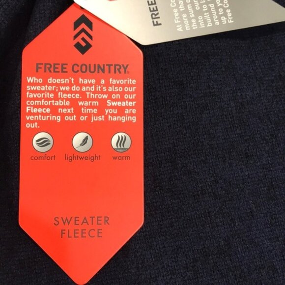 FREE COUNTRY HEATHERED FLEECE FRONT ZIP JACKET - Picture 7 of 7